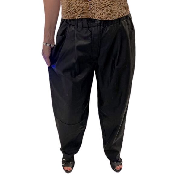 NEW Free People Faux Leather Black Buttons Fly Wide Leg Pants.Size S - Picture 3 of 16